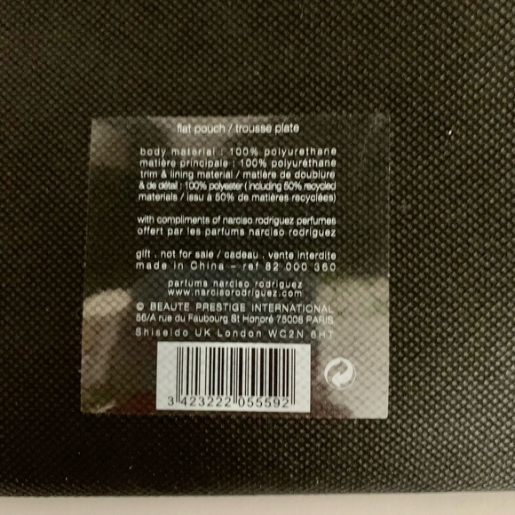 Narciso Rodriguez Parfums Black Faux Leather Flat Cosmetic Pouch Wallet - Picture 7 of 8